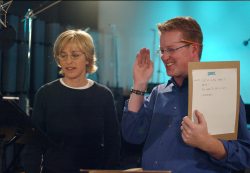 Ellen Degeneres and Director Andrew Stanton